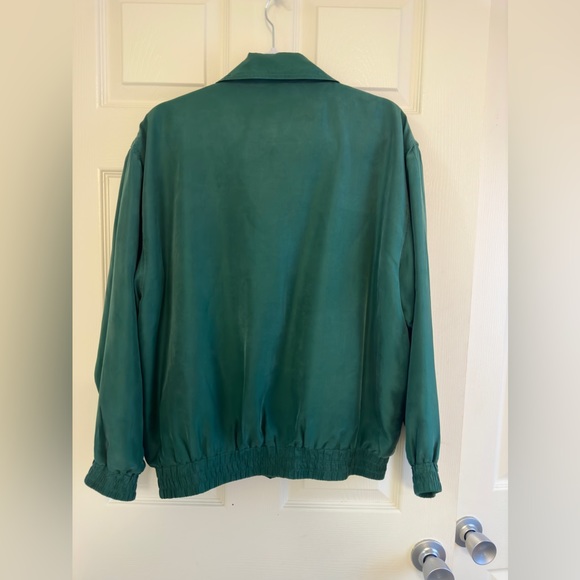 Fuda International Vintage Silk Bomber Jacket Green size M - Picture 3 of 11